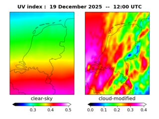 UV index map at 1200 UTC