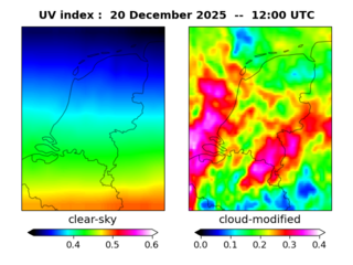 UV index map at 1200 UTC
