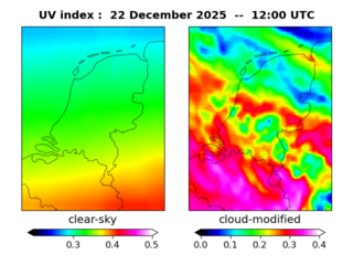 UV index map at 1200 UTC