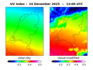 UV index map at 1200 UTC