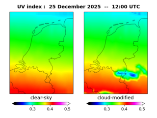 UV index map at 1200 UTC