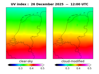UV index map at 1200 UTC