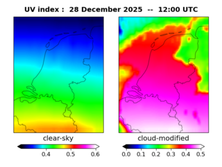 UV index map at 1200 UTC