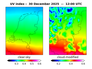UV index map at 1200 UTC