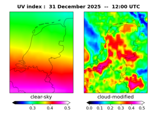 UV index map at 1200 UTC