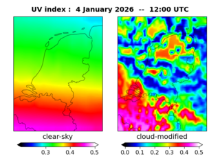 UV index map at 1200 UTC