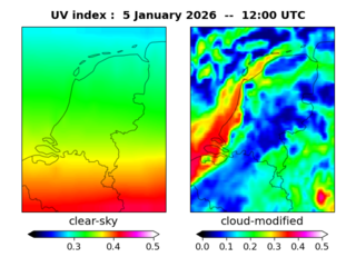 UV index map at 1200 UTC