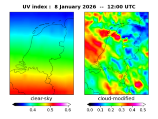 UV index map at 1200 UTC