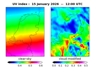 UV index map at 1200 UTC