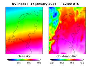UV index map at 1200 UTC