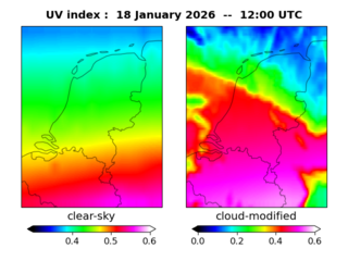 UV index map at 1200 UTC