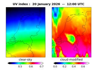 UV index map at 1200 UTC