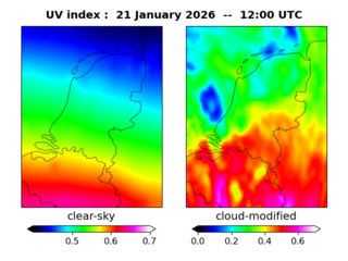 UV index map at 1200 UTC