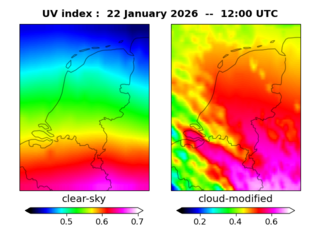 UV index map at 1200 UTC