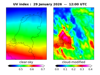 UV index map at 1200 UTC