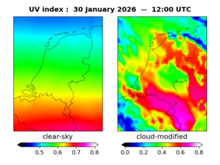 UV index map at 1200 UTC