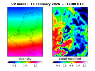 UV index map at 1200 UTC