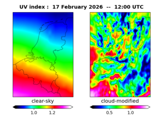 UV index map at 1200 UTC