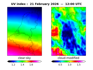 UV index map at 1200 UTC