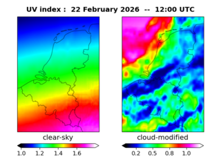 UV index map at 1200 UTC