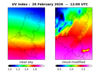 UV index map at 1200 UTC