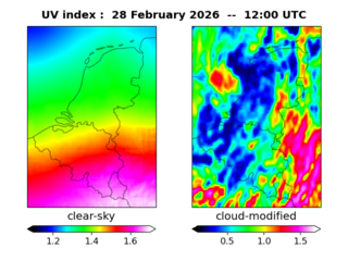 UV index map at 1200 UTC