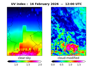 UV index map at 1200 UTC
