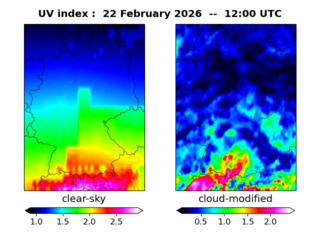 UV index map at 1200 UTC