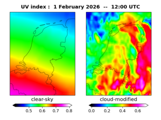 UV index map at 1200 UTC