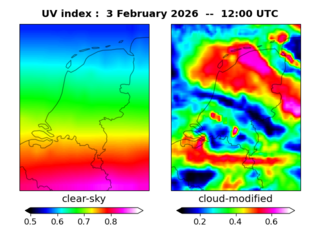 UV index map at 1200 UTC