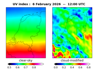 UV index map at 1200 UTC
