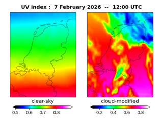 UV index map at 1200 UTC