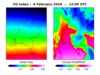 UV index map at 1200 UTC