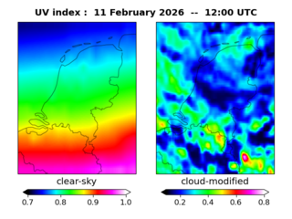 UV index map at 1200 UTC