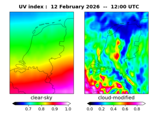 UV index map at 1200 UTC