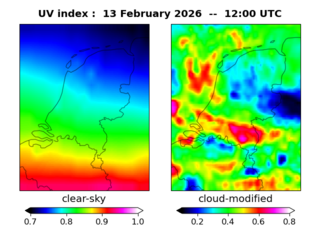 UV index map at 1200 UTC