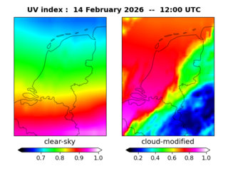 UV index map at 1200 UTC