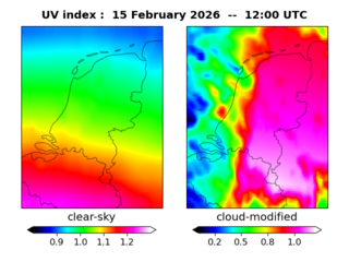 UV index map at 1200 UTC