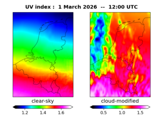 UV index map at 1200 UTC