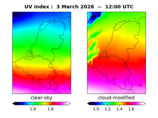 UV index map at 1200 UTC