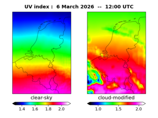 UV index map at 1200 UTC