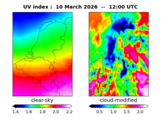 UV index map at 1200 UTC