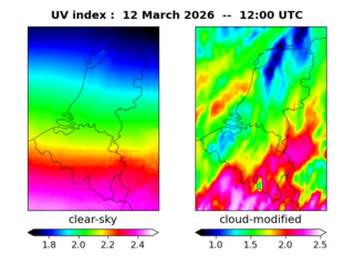 UV index map at 1200 UTC