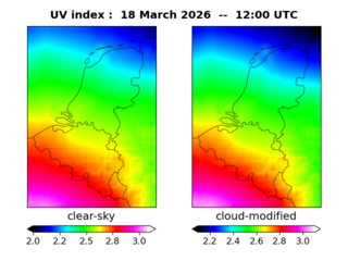 UV index map at 1200 UTC