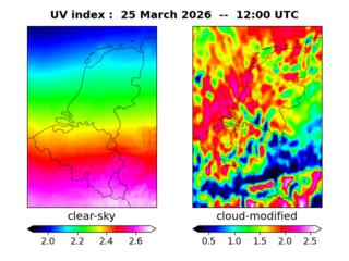 UV index map at 1200 UTC
