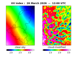 UV index map at 1200 UTC