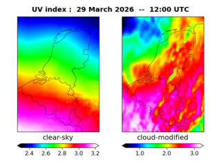 UV index map at 1200 UTC