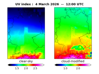 UV index map at 1200 UTC