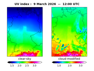 UV index map at 1200 UTC
