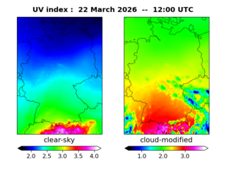 UV index map at 1200 UTC
